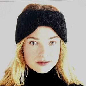 Kate Spade Metallic Bow Head wrap - Black Metallic One Size